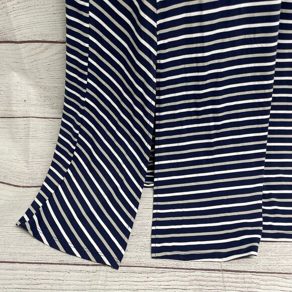 Cuddl Duds Flexwear Maxi Dress navy blue white stripes size S - Picture 11 of 14